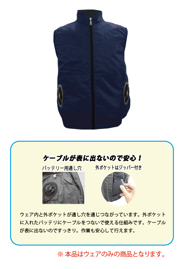 空調ベスト™(車・フォークリフト用)(ハーネス対応)服地のみ