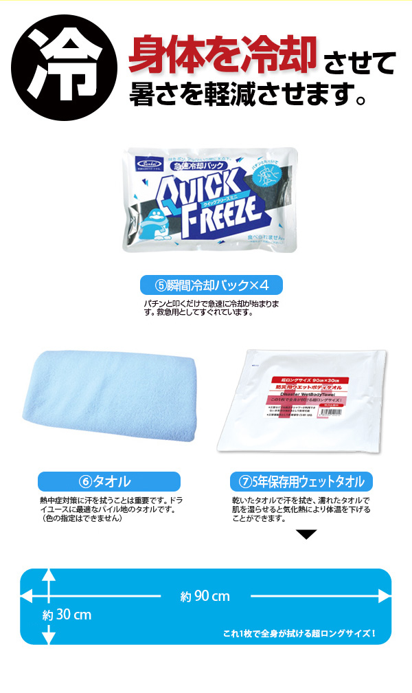 熱中対策キット(スケルトンバッグ/15点セット)